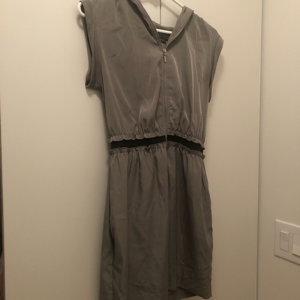 armani exchange gray hooded zipper dress 0 xs